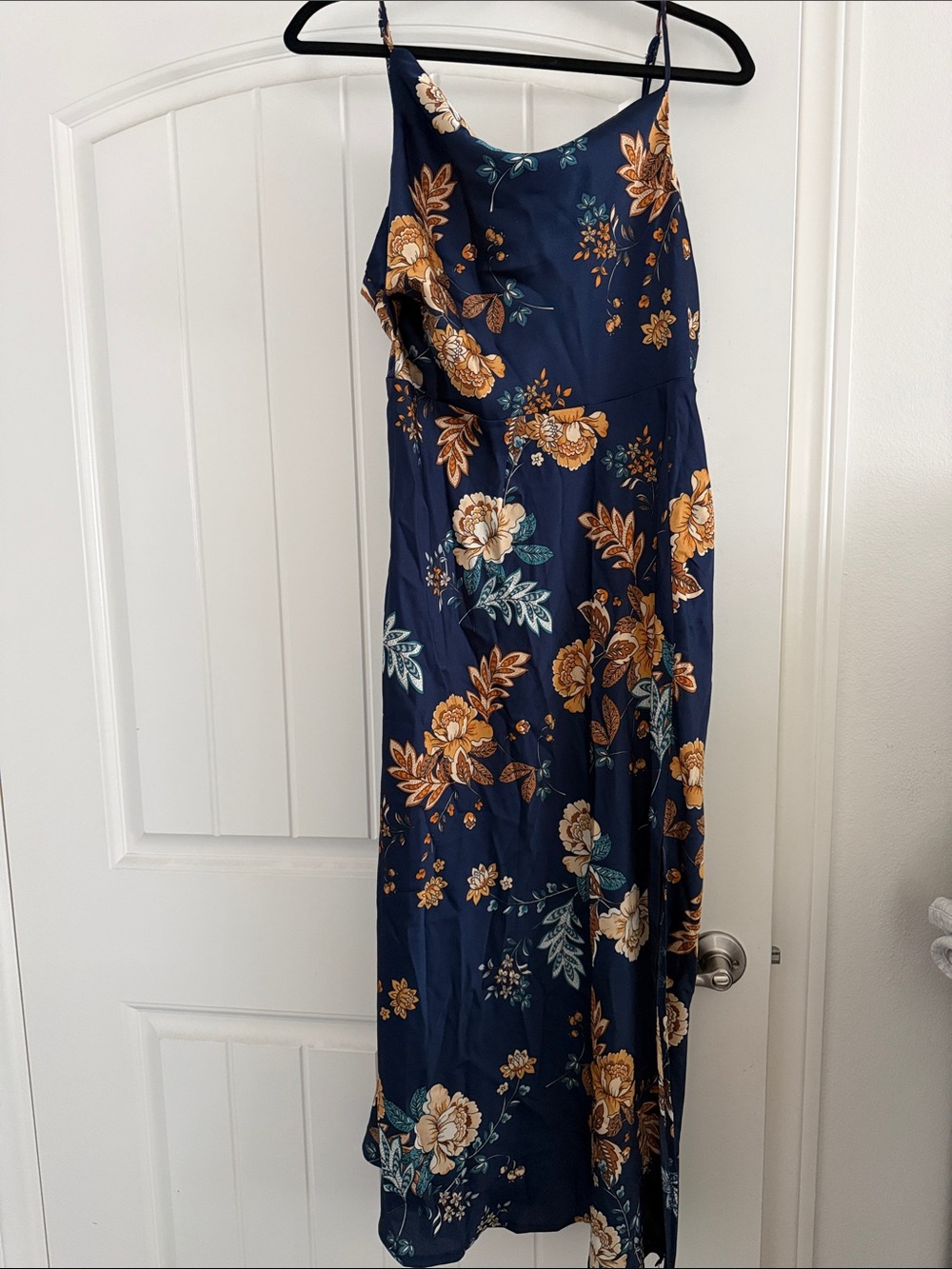 Navy Floral Midi Dress